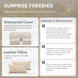 Patio Furniture Set - 3 Piece Outdoor Sectional Sofa Set with Wicker Couch, Ottoman, Coffee Table & Storage - All-Weather, Anti-Slip Cushions & Waterproof Covers, Khaki Rattan Star