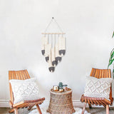 ORIGACH DIY Macrame Feather Wall Hanging Kit Boho White and Dark Gray Feather Tapestry Macrame Kit for Adults Beginner Handmade Rustic Macrame Feathers Leaf Wall Hanger Decor for Living Room Bedroom ORIGACH