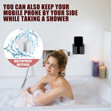 CEI&BPY 2Pcs Phone Holder Wall Mounted, Phone Stand with Self Adhesive. Phone Holder for Shower/Charging.Compatible with iPhone and Android (2Pcs-White) CEI&BPY