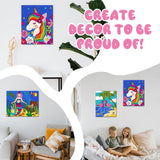 goldentime 3 Framed Canvas Paint by Numbers for Kids Ages 6 8 10 12 –Easy Paint by Numbers Kit for Kids and Adults –Unicorn Painting Kit for Girls, Mermaid Crafts for Girls Ages 6-8-12… goldentime
