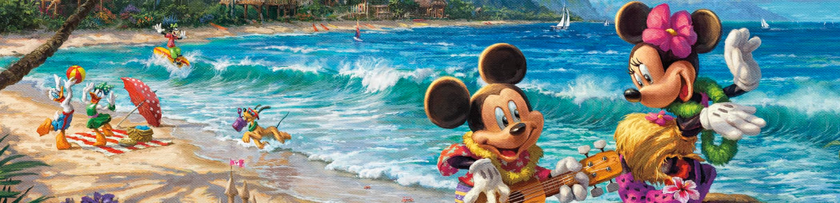 Ceaco - Thomas Kinkade - Disney - Mickey & Minnie in Hawaii - 1000 Piece Jigsaw Puzzle Ceaco