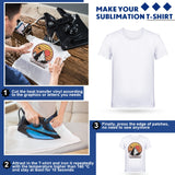 Handepo 6-Pack Men's White Polyester Sublimation Blank T-Shirts, Short Sleeve Crew Neck, Size L for Printing Handepo