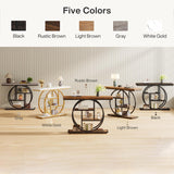 Tribesigns 41.3" Console Table, Industrial 4-Tier Sofa Table Entryway Table with Circle Base, Narrow Wood Accent Tables with Storage Shelves for Living Room, Hallway, Foyer, Black Tribesigns