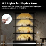JUSJUBR 4PCS x 12inch Sector Display Cabinet Lights, Dimmable LED Shelf Lighting with Memory Function, Bookcase Lighting, LED Lights for Display Case/Pantry/Closet/Safe, Warm White 3000K JUSJUBR