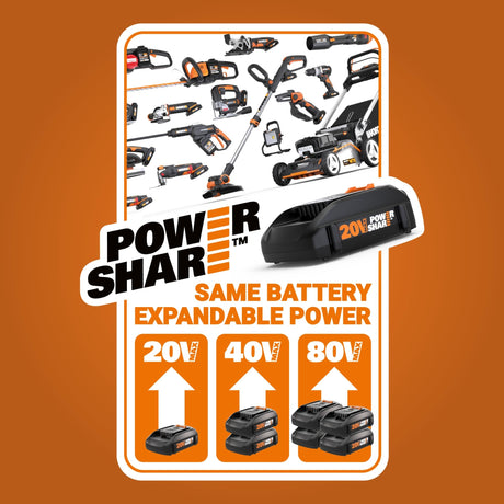 Worx Nitro 20V 5" Cordless Brushless Chainsaw 2.0 Ah Battery and Charger Included WG325 WORX
