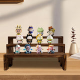 Yikaroeli Display Risers-3 Tier Wood Risers Decorative Rectangular Display Stands Arranging and Showcasing your favorite items(6-piece Set) (Brown Wood) Yikaroeli