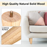 Maitys 4 Inch Round Solid Furniture Legs Furniture Wooden Replacement Feet Chair Dresser Couch Legs Table Cabinet Sofa Legs Footstool DIY Projects for Home (Wood,24 Pcs) Maitys