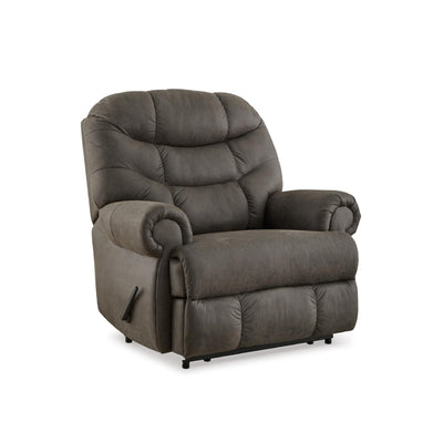 Signature Design by Ashley Camera Time Classic Tufted Faux Leather Zero Wall Recliner, Gray