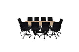 SOLIS Suprema Conference Table Set, 11-Piece High Back Ribbed, Black SOLIS