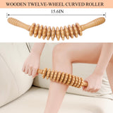 Wood Massage Roller Wood Therapy Massage Tools Cellulite Roller Muscle Roller Wooden Massager for Lymphatic Drainage, Muscle Pain Relief(Curved) Xokocli