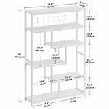 IRONCK Bookshelves and Bookcases 6-Shelf Etagere Bookcase, Industrial Open Display Shelves Geometric Bookcase with Sturdy Metal Frame，Industrial White IRONCK