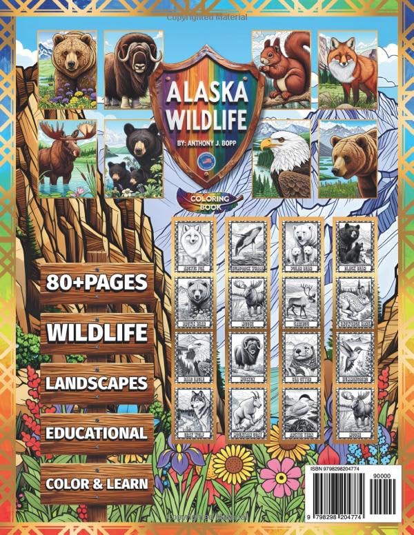ALASKA WILDLIFE - COLORING BOOK (WILDLIFE & NATURE SERIES) Majosta