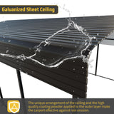 HEYTOWN Metal Carport 10 * 15 FT with Enhanced Base Heavy Duty Garage with Galvanized Steel Roof Multi-Use Shelter Outdoor for Car, Pickup, Boat and Tractors HEYTOWN