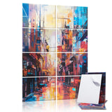 AtawLege 8 Pack Art Acoustic Panels, 48"X32" Self-adhesive Soundproof Wall Panels, Decorative Sound Absorbing Panel, Acoustic Treatment for Studio, Home, Office (Urban Alleys) AtawLege