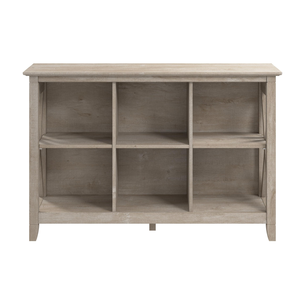 Bush Furniture Key West 6 Cube Bookcase in Washed Gray, Small Organizer for Home Office, Living Room, and Entryway Bush Business Furniture
