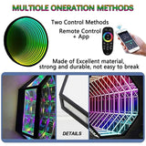 3D Mirror Tunnel Light, Infinity Mirror Tunnel Lamp, Infinity Square Mirror, Sensory Mirror Tunnel Night Light, LED Infinity Mirror Tunnel Lamp, Infinity Lamp Tunnel Mirrors Wall,Circle-30cm Generic