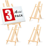 3 Pack 16 Inch Wood Easels, Easel Stand for Painting Canvases, Art, and Crafts, Tripod, Painting Party Easel, Kids Student Tabletop Easels for Painting, Portable Canvas Photo Picture Sign Holder AROIC
