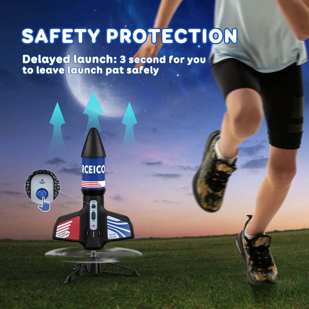 Rocket Launcher, 200 Feet of Flight Altitude, Model Rocket Kits with Launch Set, Ultra-high Flying Rocket, Rocket Toy, Outdoor Toys for Ages 8-13, Birthday Gift for Kids Boys & Girls Rceico