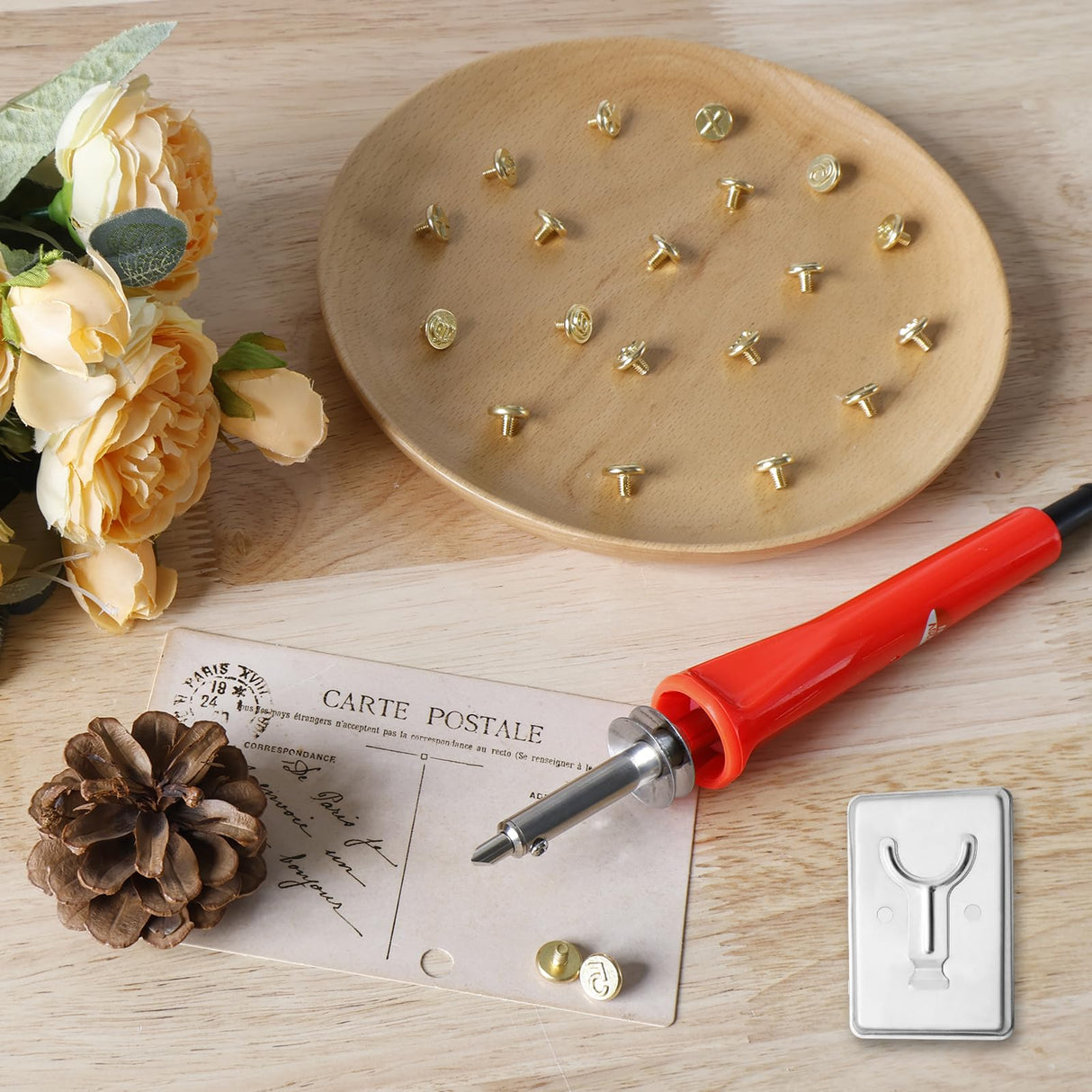 Wood Burning Tip Set, 26 Letters Wood Burning Tip Kit Copper Letter Number Soldering Iron Stencils DIY Embossing Carving Head Tools Wood Burning Set for DIY Embossing and Carving Crafts Wood Burning ZLHETWT