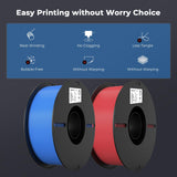 Creality PLA Filament 1.75mm Bundle 2KG, 3D Printer Filament Dimensional Accuracy +/- 0.02mm, No-Tangling Strong Bonding 3D Printing Filament, Fits for Most FDM 3D Printers (Red & Blue) Creality