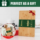 Homaxy Extra Large Organic Bamboo Cutting Boards for Kitchen, 18"x12" Wooden XL Cutting Board with Juice Groove and Handles, Charcuterie Butcher Block Wood Serving & Chopping Board - Pre Oiled Homaxy