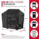 Unicook Grill Cover 55 Inch for Outdoor Grill, Heavy Duty, Waterproof, Fade Resistant, BBQ Cover with Handles/Straps/Air Vents, Compatible with Weber Charbroil Nexgrill Gas Grills etc Unicook