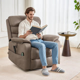 VEVOR Power Lift Recliner Chair, Dual Motor Lift Chair with Heat and Massage for Elderly, Infinite Position Adjustment Electric Recliner with a Cup Holder (Medium-Wide, Light Brown) VEVOR