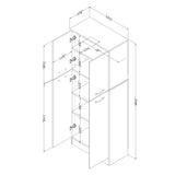 South Shore, Royal Cherry 4-Door Storage Pantry with Adjustable Shelves South Shore