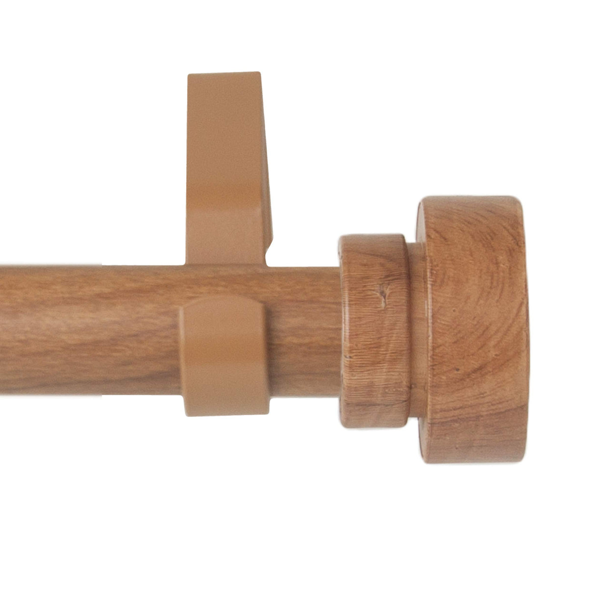 Rod Desyne W100-37-48W3 1" Bonnet Faux Wood Single Curtain Rod, 48-84 inch, Chestnut Rod Desyne