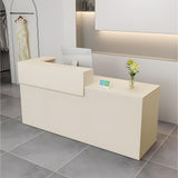 Reception Desk with Drawer Storage Lockers, 39-95 in Front Desk Reception Counter Table, Modern Checkout Counter for Salon, Offices, Hotel, Store, Retail Stores Reception Room Tables UxxStore