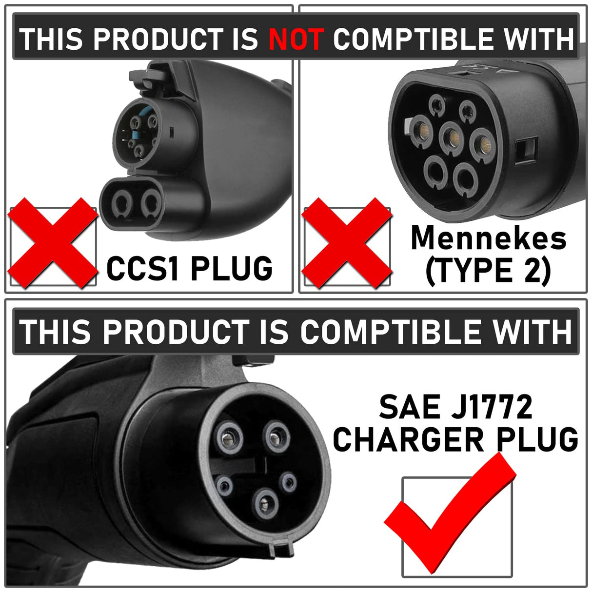DNA MOTORING TCR-001 J1772 to Tesla Charging Adapter Maximize EV Charging Options Compatible with Tesla Model 3, Y, S, X for Level 1 Level 2 Charging Stations SAE J1772 Charger DNA MOTORING