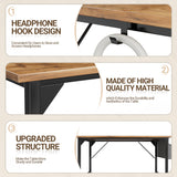 Furmax Computer Desk 40 Inch Small Office Desk with Storage Bag & Headphone Hook, Workstation for Home Office, Modern Writing Study Table (Rustic Brown) Furmax