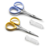 Beaditive Sewing and Embroidery Scissors Set (2 pcs) Curved and Straight, Sharp, Stainless-Steel Design | Precision Tips, Ergonomic Rubber Handle Grip | Small, Compact DIY Use (Extra Sharp) Beaditive