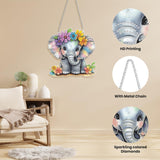 Hanging Diamond Art Kits for Adults Beginners, Elephant Flower Diamond Painting Pendant Kit, DIY Acrylic 5D Special Shaped Crystal Diamond Gem Art Painting Hanging Ornament for Home Wall Decor Genius maker