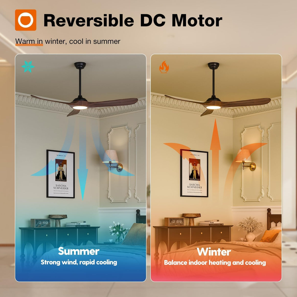 addlon Ceiling Fans with Lights, 60 Inch Indoor/Outdoor Ceiling Fan with Remote Control, Reversible, 3 Wood Blades, 6 Speeds, 3CCT Dimmable, Noiseless, Large Ceiling Fan for Patio, Gazebo, Farmhouse addlon