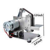 Podoy 𝙐𝙥𝙜𝙧𝙖𝙙𝙚𝙙 Mini Belt Sander Electric DIY 7 Speed Adjustable Control Small Grinder Sharpener Polisher Machine 110V with 10 Belts for Metal Knife Podoy