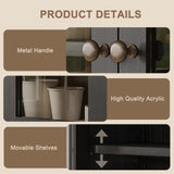 ChooChoo Modern Arched Wall Cabinet Bathroom Medicine Cabinet with Adjustable Shelf, Wall Mounted Cupboard Storage Organizer for Laundry Room, Dining Room, Living Room, Kitchen (Black) ChooChoo