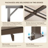 VIWAT 10' x 14' Gazebo, Outdoor Gazebos on Clearance with Aluminum Frame, Wall Mounted Gazebo & Pergola, Lean to Gazebo Awnings for Patio, Decks, Porch and Backyard VIWAT