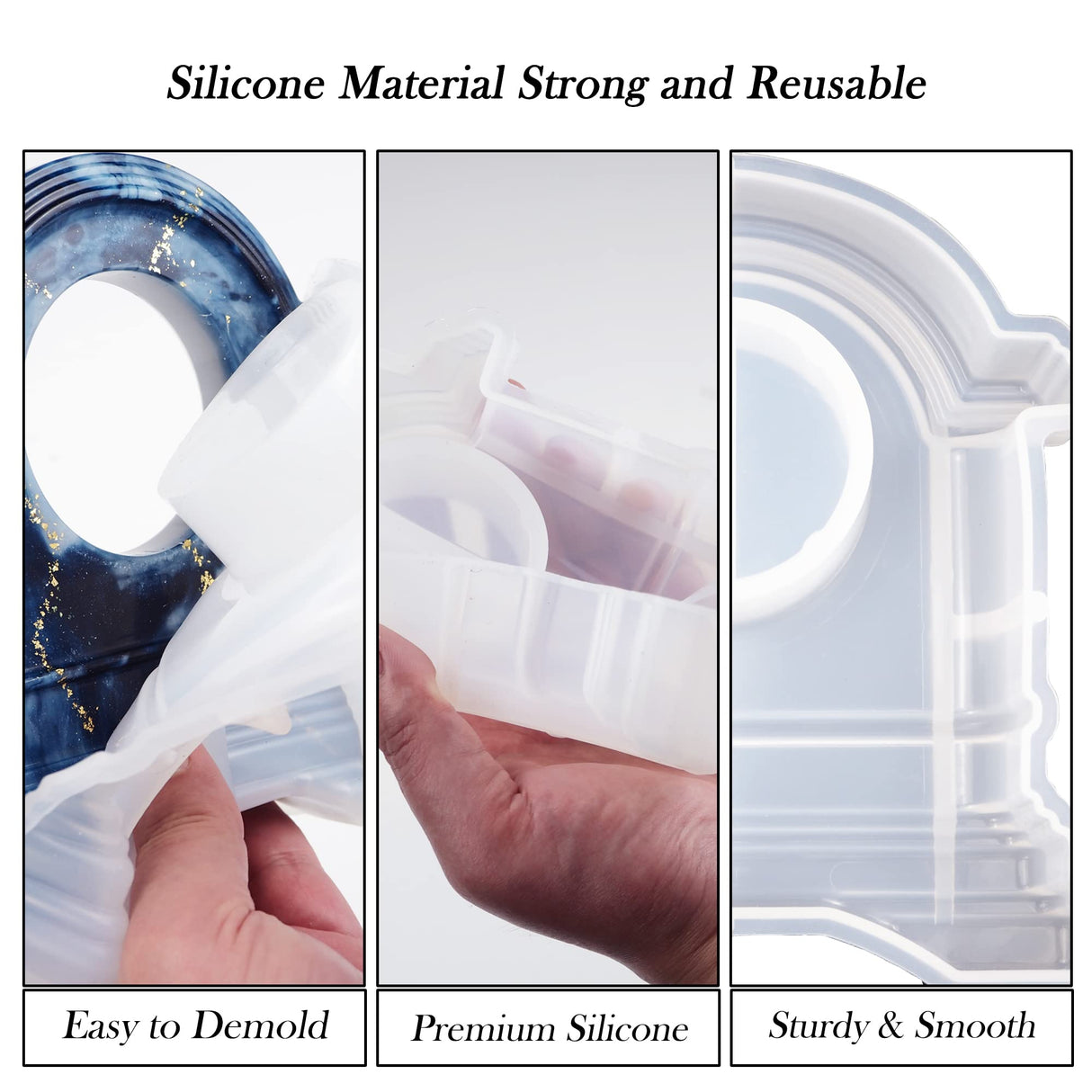 Sweet Password Resin Clock Molds, Table Clock Mold for Resin, Mantel Silicone Molds Kit for Epoxy Resin Casting, DIY Home Decor Christmas Gift with 2 Clock Faces Sweet password