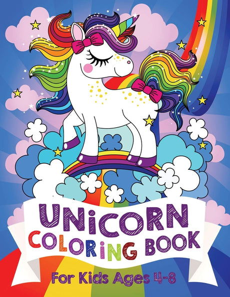 Unicorn Coloring Book: For Kids Ages 4-8 (Silly Bear Coloring Books) On the Hop Books Ltd