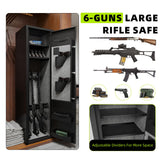 BUTISOW 6 Gun Safe, Gun Safe for Rifles and Pistols, Large Capacity Rifle Safe,Gun Cabinet for Home Rifles and Shotguns, Gun Safe with Handgun Pistol Pouch, Removable Shelf and 2 Gun Racks BUTISOW