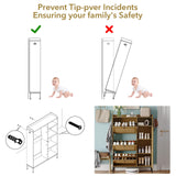 IDEALHOUSE Rattan Shoe Cabinet, Shoe Cabinets with 3 Flip Drawers, Free Standing Narrow Shoe Storage Organizer with Adjustable Shelves, Shoe Rack Cabinet for Entryway, Fence On Top, Natural IDEALHOUSE