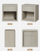 SICOTAS Night Stand Set of 2 Nightstands with Drawer Storage Bed Side Table End Table Large Modern Wood Wide Bedside Stand Mid Century Night Stands for Bedroom Living Room Sofa Couch Office (White) SICOTAS