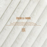 Hobestluk 3ft Bean Bag Chairs for Adults Large Beanbag Chair with Stripe Plush Cover Big Bean Bag Chair for Living Room Bedroom Dorm Office - White (36” x 36” x 22”) Hobestluk