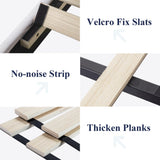 Allewie Twin Bed Frame/Velvet Upholstered Bed Frame with Vertical Channel Tufted Headboard/Strong Wooden Slats/Platform Bed Frame/Mattress Foundation/Box Spring Optional/Easy Assembly/White Allewie