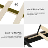 DWVO King Bed Frame with Upholstered Headboard, Platform Bed Frame with LED Lights & Charging Station, No Box Spring Needed, Beige DWVO