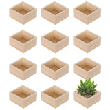 Voittozege 12-Pack Unfinished Wooden Storage Boxes, 4x4x2 inches, Natural Poplar, Square, Flip Top, DIY Voittozege