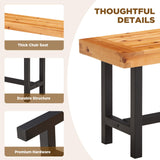 AVAWING Outdoor Wood Benches Set of 2, Patio Wooden Picnic Bench Waterproof, Backless Long Garden Park Chair for Porch, Balcony and Deck, Natural AVAWING