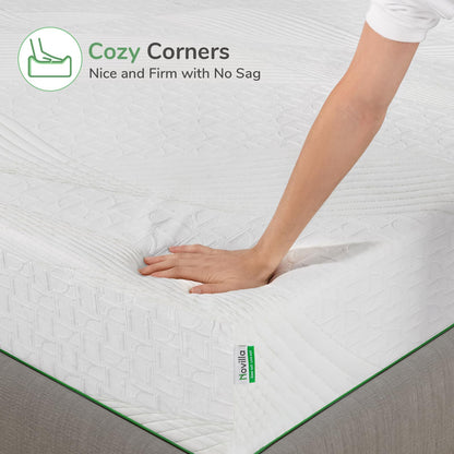 Novilla Full Size Mattress, 8 Inch Gel Memory Foam Mattress Full, Mattress in a Box for Back Pain Relief, Medium Firm Mattress with Edge Support & Motion Isolation, Ataraxia