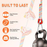 Werfeito Tree Swing Ropes (Set of 2), 3FT/5FT/10FT/15FT/20FT, Tree Swing Straps Hanging Kit Holds 4400 lbs, Heavy Duty Carabiners for All Swing Hammock Playground Set Accessories (5 FT) Werfeito